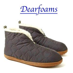 Dearfoams Men's Warm Up Bootie Comfort Slippers Indoor/Outdoor Size Large 11-12